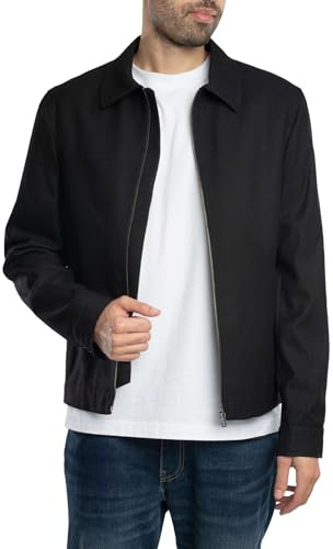 Ted Baker Men's Henry J Wool Blend Harrington Jacket, Black, M