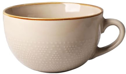YUNXCNA Taza de Café Grande, 700 ml Taza de Café de Cerámica, Copa de Grano, Tazas de Cafés de Porcelana, Tazón para Sopa con Asa, para Cereales, Sopas, Ramen, Ensaladas, Tés, Caqui