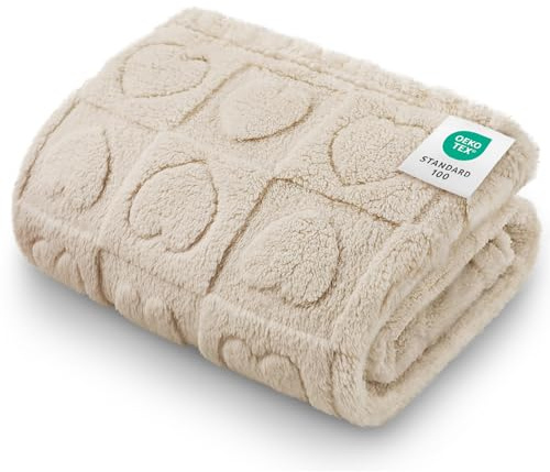 luciphia Waschbare Weiche Hundedecke Katzendecke，Flauschige Kuscheldecke für Haustiere, Kätzchen und Welpen，Verdickte Haustierdecke zur Nutzung auf Sofas, Hundebetten, Transportboxen,Beige 76 * 52cm