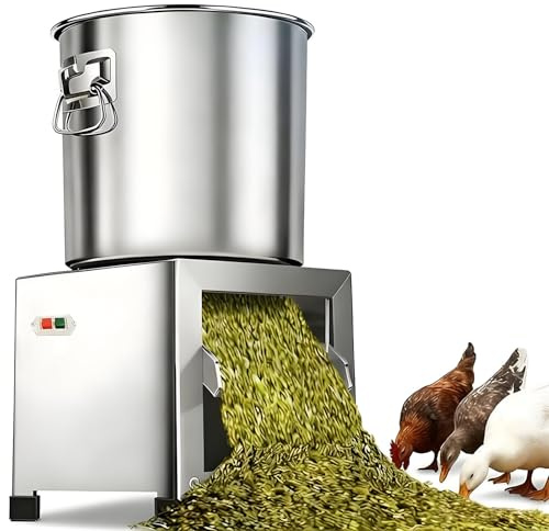 EpyGnom Picadora y Trituradora para Procesamiento de Alimento para Aves, de Acero Inoxidable de Alta Resistencia con 4 Cuchillas, Corte Rápido de 1800 RPM, para Vegetales, Granos, Maní 2500W