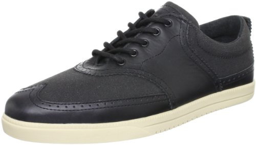 Clae Powell Herren-Sneaker, Schwarzes gewachstes Segeltuch, 43 EU