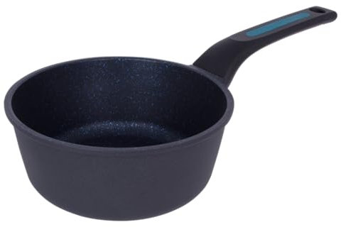 Arcos Cazo Antiadherente 18 cm - Aluminio Fundido, Apto para Todas las Cocinas, Mango Ergonómico, Ahorro Energético, Lavavajillas, Negro/Azul - Serie Thera
