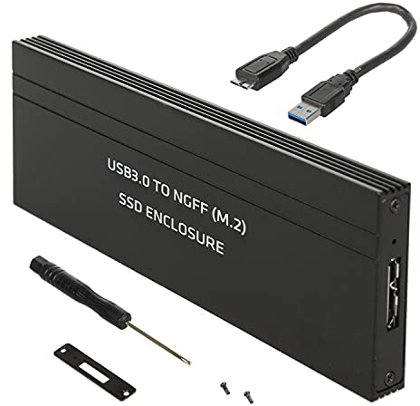 Maclean MCE582 USB 3.0 Festplattengehäuse für M.2 SDD NGFF Festplatten bis zu 5Gbps Externes SSD Gehäuse 2230/2242/2260/2280mm Adapter Unterstützt UASP Plug & Play