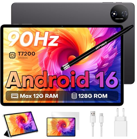 TECLAST P50T Tablet 11 Pulgadas Android 16, Pantalla 90Hz, Octa-Core 2.0 GHz, Gemini AI, 12GB RAM+ 128GB ROM, 7000 mAh, Widevine L1,13MP + 5MP, Facial ID, 5G WiFi + BT 5.0, Tablet con Lápiz y Funda