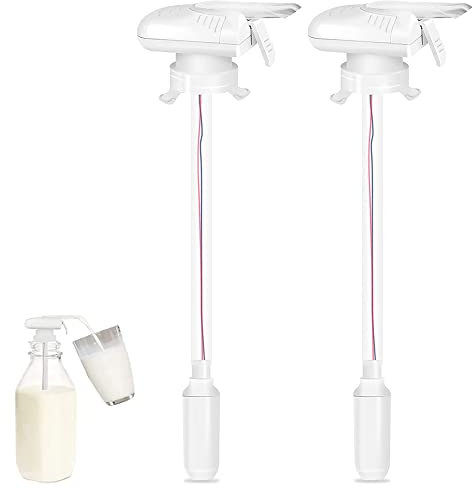Portable Electric Milk Dispenser Fridge Tap, Magic Tap Electric Automatic Juice Sucker Water Drink Dispenser Milk Juice Beer Beverage Dispenser with Tap for Home Kitchen, Pack of 2