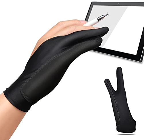 Grafisk bricka handske rithandske konstnärshandske, handske för grafisk bricka, anti-touch-handske, konstnärshandskar för ritplatta, tvåfingerhandske
