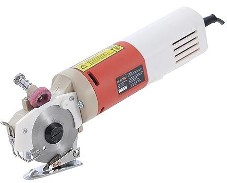 KATSU Cortador de Tela Eléctrico, Tamaño de Cuchilla 65 mm y 22mm Grosor Máximo de Corte, para Textil Cuero Papel Caucho y Más con Extra Cuchilla Repuesto 103911