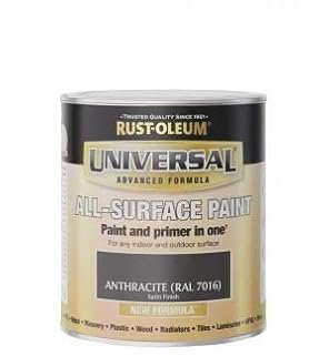 Rust-Oleum Universal All Surface Brush on Paint - Satin - Anthracite 7016-250ml