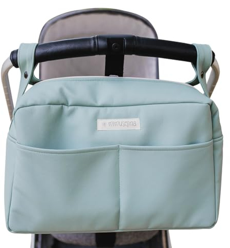 MIMUSELINA Borsa Passeggino Senza Ganci | Borsa per Passeggino Impermeabile e di Grande Capacità con 7 Tasche | Organizzazione Totale e Uso a Spalla | Prodotta in Spagna