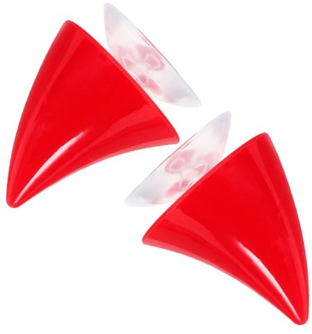 KITANDOVE 2St Helmzubehör Motorradhelm Skihelm-Ornamente Helmabdeckungshörner Auto Zubehör Helmhörner mit Saugnapf Hörner Cosplay Universal- schmücken Klebstoff Kalb Hörner Trompete TPE rot