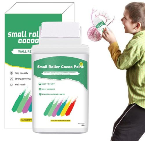 Pintura de retoque para paredes, pintura blanca de pared, 100 g, pintura de látex | juego de pintura de pared, pintura para techo , pintura para retoques de pared con pincel rodillo para paredes