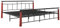 HEFZGDB Bettgestell Metall und Massivholz Eiche 200x200 cm Jugendbett Bed Frame Familienbett Einzelbetten für Gästezimmer Herberge Wohnbereich Schlafzimmer