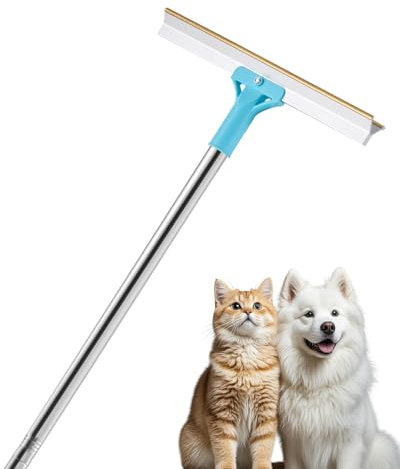 VEVOR Pet Hair Carpet Rake, 35.83-55.51 in Adjustable Long Handle Pet Hair Removal Broom, Reusable Advanced Lint Remover Scraper Dog Cat Fur Cleaning, for Carpet Rugs Mats Couch Furniture Cat Tree