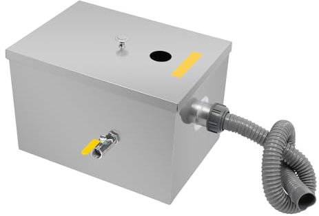 Séparateur de graisse, 20 l, en acier inoxydable, filtre à graisse, 4 niveaux de filtration, pour restaurant, cantine, maison, cuisine, 35 x 25 x 23 cm