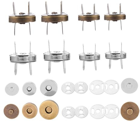 Angoily 20 St Hållbara Magnetknappar för DIY Premium Magnetlås Silver och Antik Återanvändbara Magnetspännen för Kläder och Väskor