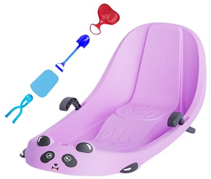 Trineo para niños pequeños, suministros deportivos con respaldo integrado, freno integrado, trineo de nieve para niños, para clima frío, niñas, preescolares, parque nevado, patio trasero