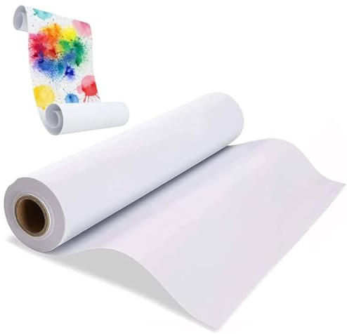 White Drawing Paper Roll 43cm x 20m, Premium Art Sketching Paper Roll, Smooth Painting Paper for Easel Bulletin Board Wall Art Gift Wrapping and Kids Craft Projects