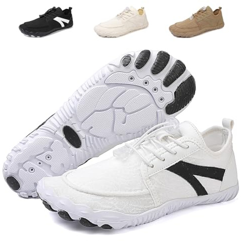 Barefoot Shoes Quick Dry Aqua Shoes Water Shoes Men Women Summer Beach Shoes Non Slip Lightweight River Shoes Trail Running for Swimming Pool Snorkeling Gym Diving Surfing, White, 11.5UK