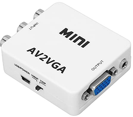 Vistreck HD 1080P Mini Video Converter AV Till VGA Adapter för Dator Till TV med Datakabel