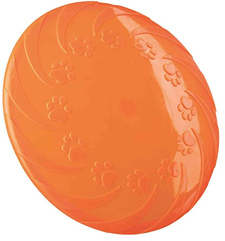 TRIXIE Frisbee de Caucho TPR para Perros, 160 g - Disco Volador Flexible de Alta Resistencia para Lanzamiento y Persecución, Suave con Dientes y Encías, Juguete Deportivo de Exterior