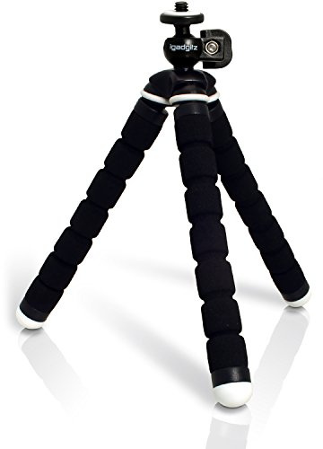 iGadgitz U3598 Mini Trépied de Table Flexible Léger Petite Taille Universel Compatible avec Appareil Photo Compact– Noir