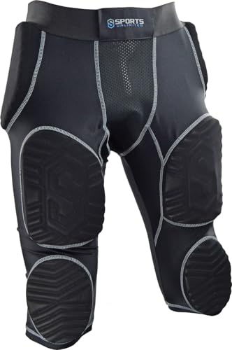 Sports Unlimited 7 Pad Integrated Adult Football Girdle for Men - Hard Thigh Pads - Girdle for Football