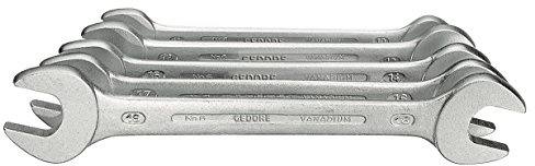 GEDORE S 6-005 Doppelmaulschlüssel-Satz / Ausführung nach DIN 3110 / hochwertige Industriequalität / Köpfe feingeschliffen / Blendfrei-Optik durch mattes Verchromen / 5-teilig 10-19 mm
