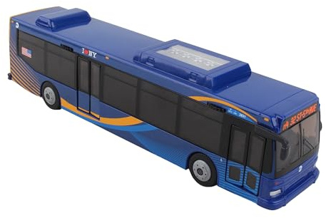 Daron MTA Bus – 11-Inch Single Bus in New Blue Livery – Officially Licensed Friction-Powered Toy with Rolling Wheels and Functional Doors for Kids Ages 3+