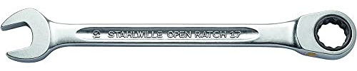 STAHLWILLE Nr. 17F l Ratschen-Ringmaulschlüssel 10 mm l flache Ringseite l extrem belastbar l schraubenschonend