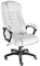 tectake® Bürostuhl, Chefsessel, Drehstuhl mit Rollen, Computerstuhl, höhenverstellbarer Schreibtischstuhl, ergonomischer Bürostuhl aus Kunstleder, Armlehnen & Wippfunktion, 12 cm Polsterung - weiß