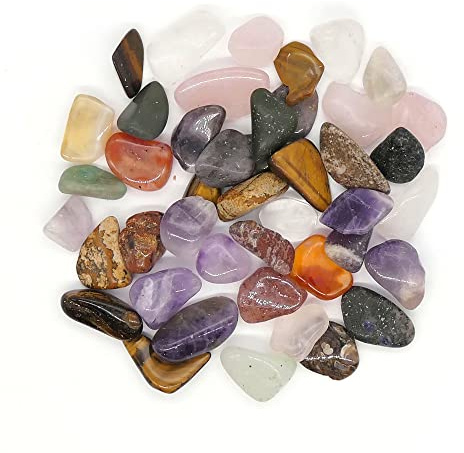 Pierres précieuses polies, Reiki de poche, Chakra, roches minérales, paquet de 100g (39 à 46 pierres) Taille : Petit mélange 10mm - 20mm