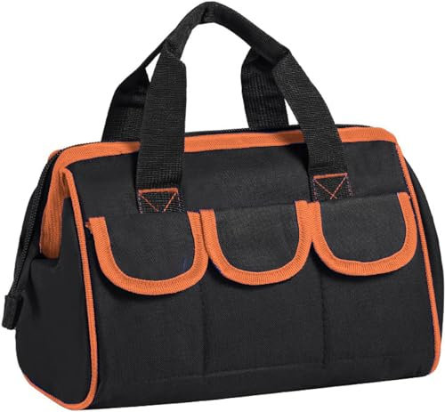 Werkzeugtaschen Organizer, Werkzeugtasche Elektriker, Mehrzweck-Werkzeugtasche, Werkzeuggürtel, Werkzeug Tasche aus Leinwand, Werkzeugtasche, Profi Werkzeugtasche(29×20×16CM) (Orange)
