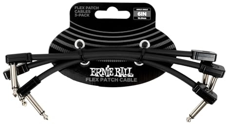 Ernie Ball Flex Patchkabel 6in - Zwart - 3-Pack