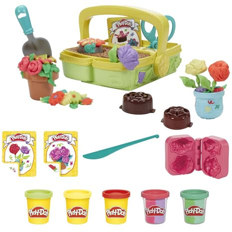 Play-Doh Mon Jardin de Fleurs, Coffret de Pâte à Modeler, Plantes Multicolores, pour Filles et Garçons à Partir de 3 Ans