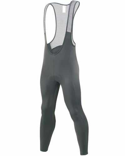Przewalski Men's Cycling Bib Pants 4D Padded Bike Thermal Biking Tights Leggings Riding Bicycle Pants Grey