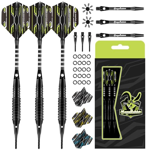 MageRabbit Darts Plastic tip,Soft Tip Darts Set，3pack 18g with Extra Tip,Dart Flights and Dart Shafts for Electronic Dart Board