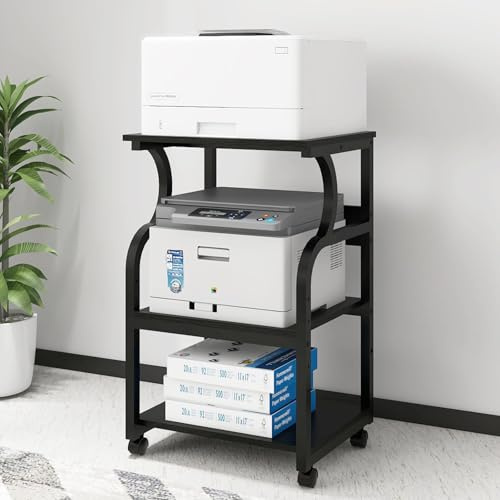 PUNCIA Mesa para Impresora 50 x 40 cm Ajustable Carrito 3 Niveles Oficina