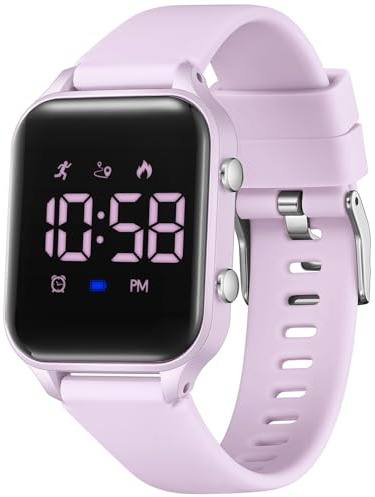 Timever Digitale Kinder-Armbanduhr für Kinder im Alter von 5–14 Jahren, für Mädchen und Jungen, Kinder-Sportuhr, Outdoor-Digitaluhr mit Schrittzählung, Entfernungsberechnung, Vibration, Dual-Wecker