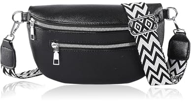 pilyero Sac a Main Femmes Bandoulieres, Sac Banane Femme, Noir Sac Bandoulière, Petit Sac a Main Femme Design Léger, Bretelles Réglables, Idéal pour Les Loisirs, Le Travail et Les Voyages