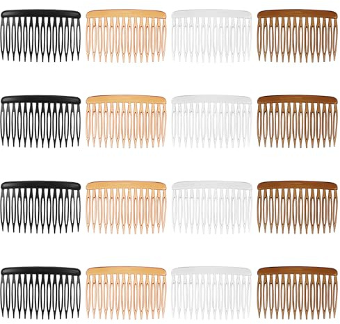 DOPENSPI 16PCS French Hair Combs for Women, 14 Teeth 2.8x1.8in Hair Side Comb Plastic French Comb Clips Small Hairs Combs for Women Accessories Bridal Wedding Veil Fine Hairs Decorative