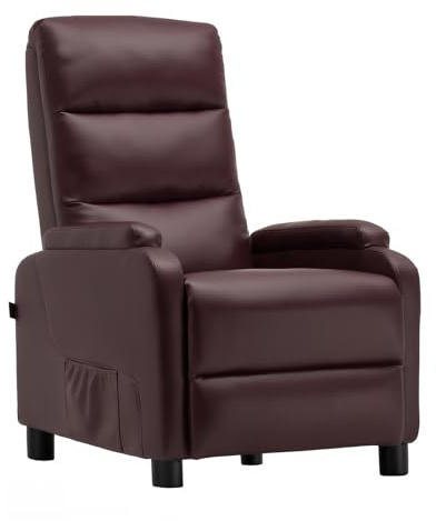 COMHOMA Poltrona relax con poltrona reclinabile con funzione reclinabile, cuscino in piuma con poggiapiedi, poltrona singola, soggiorno, camera da letto, home cinema, colore: marrone