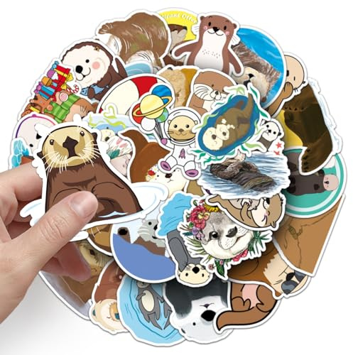 Autocollants Loutres,100 Pièces Autocollants De Loutre Dessin Animé,Imperméables,Mignons Autocollant Décoratifs Pour Ordinateurs Portables Et Bouteilles D'eau,Scrapbooking Et Décoration DIY
