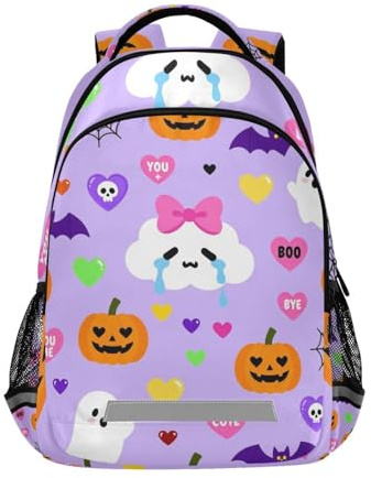 KLL Mignon Halloween Citrouille Violet Motif personnalisé enfants sac à dos avec de grands sacs à livres pour garçon Mochilas para ni?as de 10 a?os