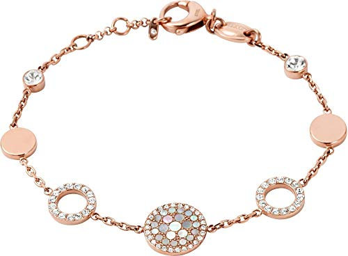Fossil Armband Für Frauen, 19 Cm + 2,5 Cm Verlängerung Rosa, Rose Gold Perlmutt, Edelstahlarmband, JF01739791