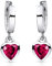Materia Kinderohrringe Herz Silber 925 - Mädchen Creolen mit Zirkonia Herzen pink SO-389-rot