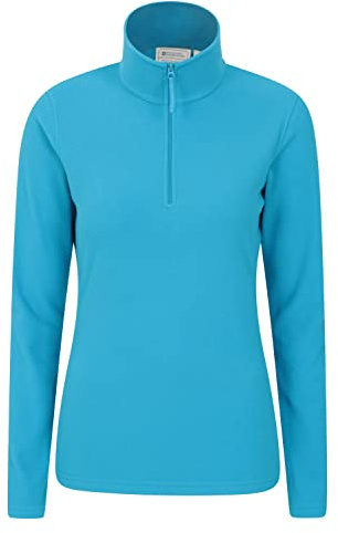Mountain Warehouse Camber Half Zip Women's Fleece - Lightweight, Warm & Cosy Half Zip Sweatshirt Top - Best for Camping, Outdoors, Travelling & Hiking Cobalt (Plain) M