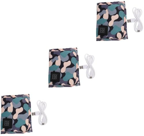 Toyvian 3pcs Portable USB Bottle Warmer Reusable Heating Cover for Outdoor Use Fast and Even Heating for Travel Design Camouflage