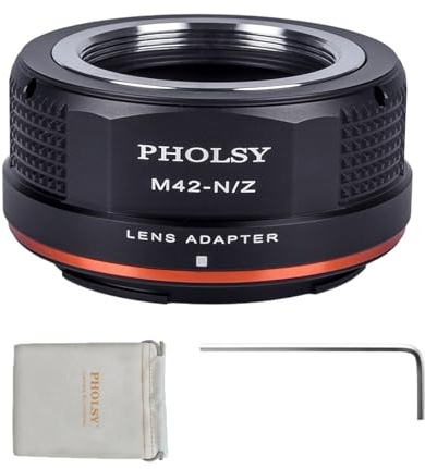 PHOLSY Enfoque Manual Adaptador de Objetivo Compatible con Objetivos M42 y Cuerpo de Cámara Nikon Z, M42 a Z