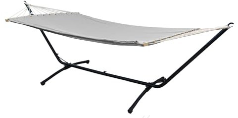 AMANKA Outdoor Hängematte mit Gestell 2 Personen - 310cm Hängemattengestell bis 120kg - 200x120 Hängematte für Garten mit Gestell Hängematte für Balkon Hängeliege mit Gestell Boho Gartenliege Hängend