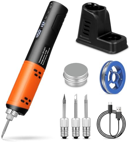 Soldador Estaño Bateria, 11W Cautín para Soldar Electronica Ferro de Soldar 200-450°C Profesional Soldering Iron El Uso Diversamente Reparad